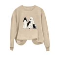 thumbnail image 6 of Turilly Cute Women's Halloween Graphic Pullover Sweatshirt Long Sleeve Crewneck Ghost with Cats Design for Festive Fall Outings, 6 of 6