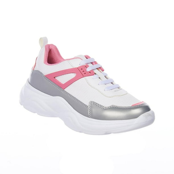 Tenis Casuales Para Niñas Blancos Suela Ancha Tipo Piel Blanco blanco 20 Incógnita 005A1X