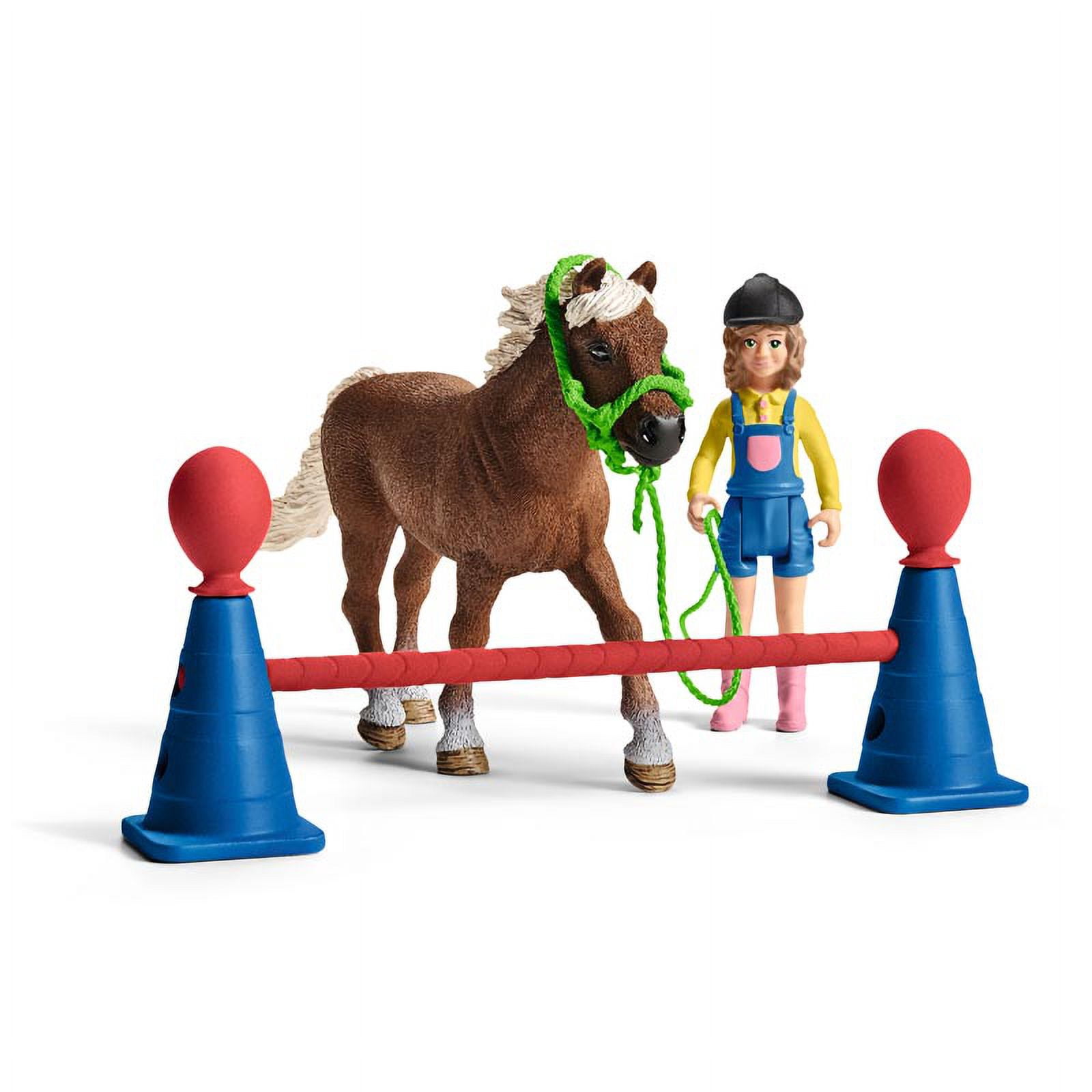 Schleich Farm World - 41 PC Pony Agility Training Set with Horse, Trainer, & Accessories - Kids & Toddlers Ages 3+
