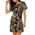 thumbnail image 2 of Naloa Paisley6 Print Women Nightgowns,Womens Loungewear,Short Sleeve Sleepwear,Comfy Ladies Nightdress, 2 of 6