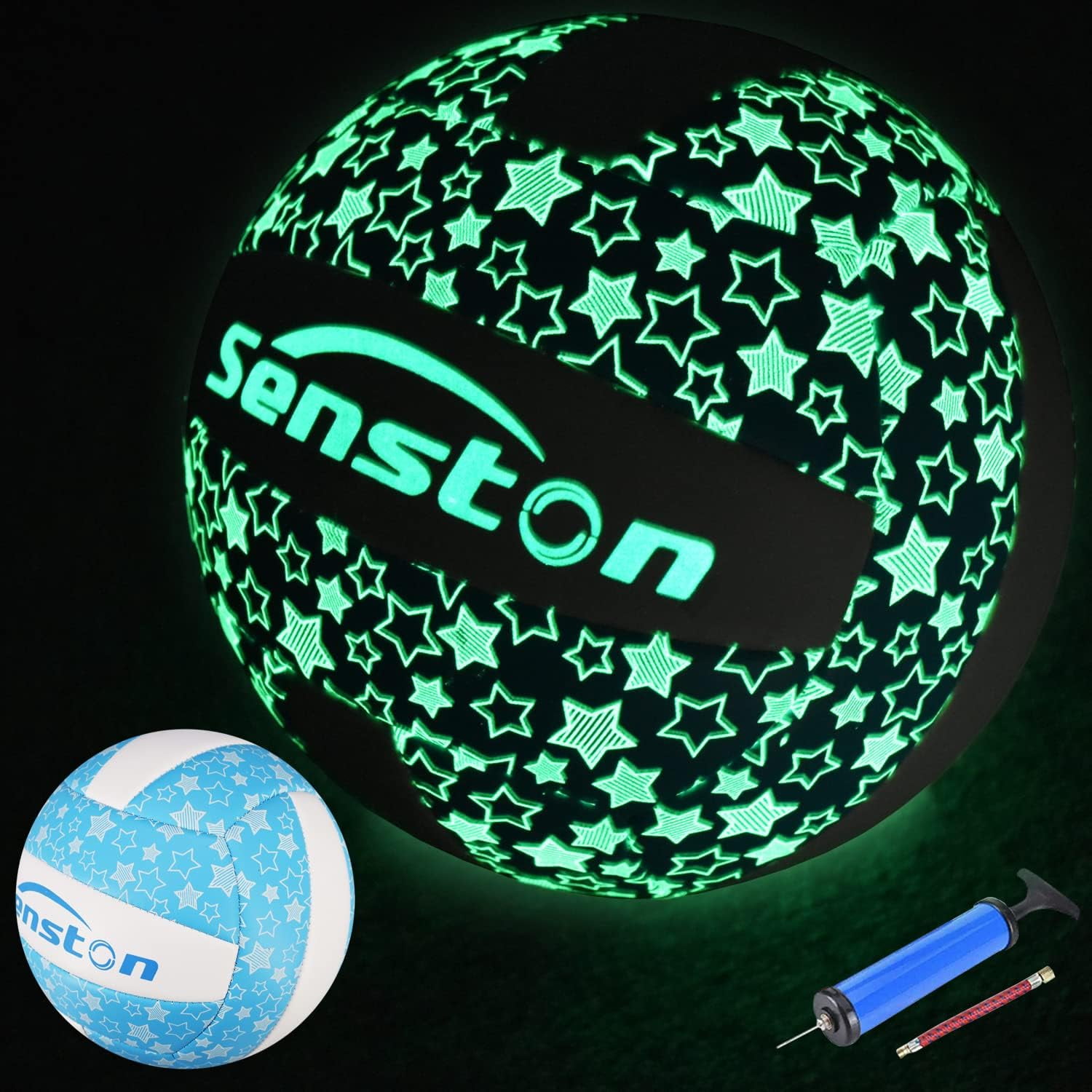 Glow in The Dark Volleyball Size 5, Glowing Leather Volleyball Gift