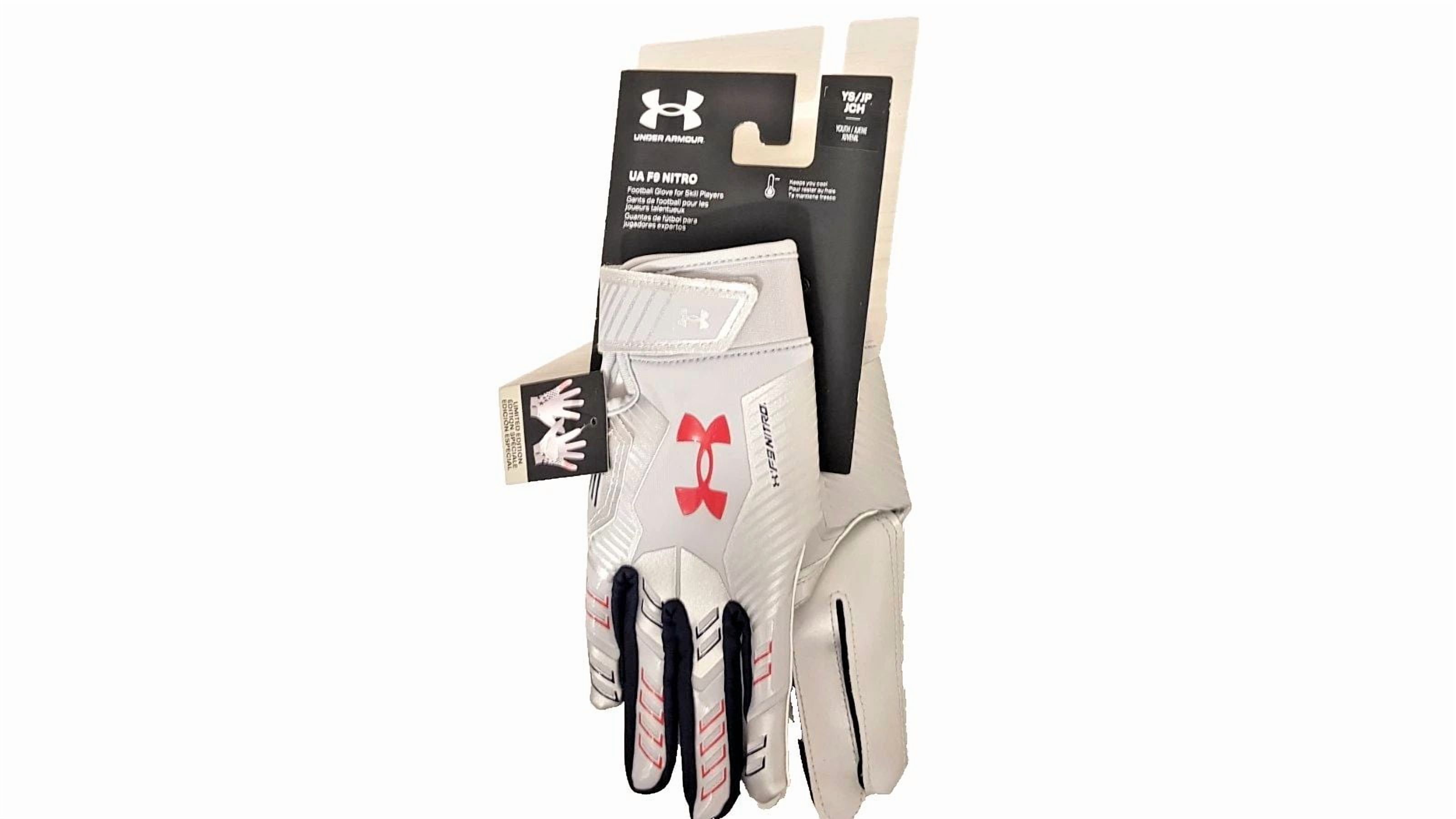 Under Armour UA F9 NITRO LE Gray/Blue Football Reciever Gloves