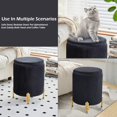 thumbnail image 5 of Round Storage Ottoman Foot Rest Stool with Tray Velvet Sherpa Folding Storage Ottoman,Boucle Foot Rest for Living Room, Bedroom, Dorm, 5 of 6
