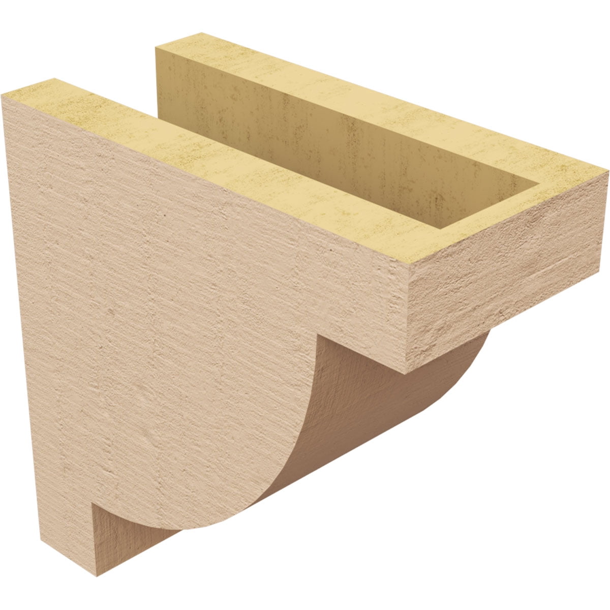 4"W x 8"D x 8"H Classic Alpine Rough Cedar Woodgrain TimberThane Corbel, Primed Tan