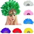 thumbnail image 5 of ZQUUVOU Women's Feather Headpiece Carnival Feather Sequin Headdress for Masquerade Party Vegas Showgirl Headbands Blue A, 5 of 5
