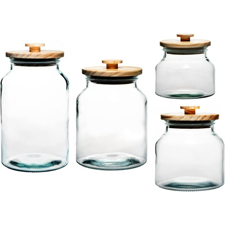 Amici Home Easton Square Glass Canister -192 Ounce Large Food Storage  Container & Cookie Jar, Airtight Lids, Dishwasher Safe