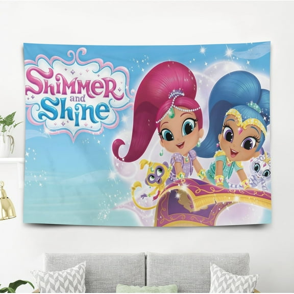 YOUYONGZHI Shimmer and Shine-Theme Anti-pilling Tapestry Gift Wall Hanging Backdrop for Room Bedroom Girls Fans Background Banner Party Birthday Supplies Decor
