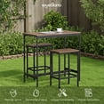 thumbnail image 3 of MUEBLANA - Mesa alta con 2 bancos – Compacta, resistente y moderna – Acero y madera – Ahorra espacio – Fácil de armar – Ideal cocina o jardín – Capacidad 30/80kg – 100x40x90 cm, 3 of 7