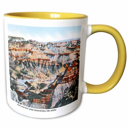3dRose Lipan Point, Grand Canyon National Park, Arizona As Scene From above - Two Tone Yellow Mug,