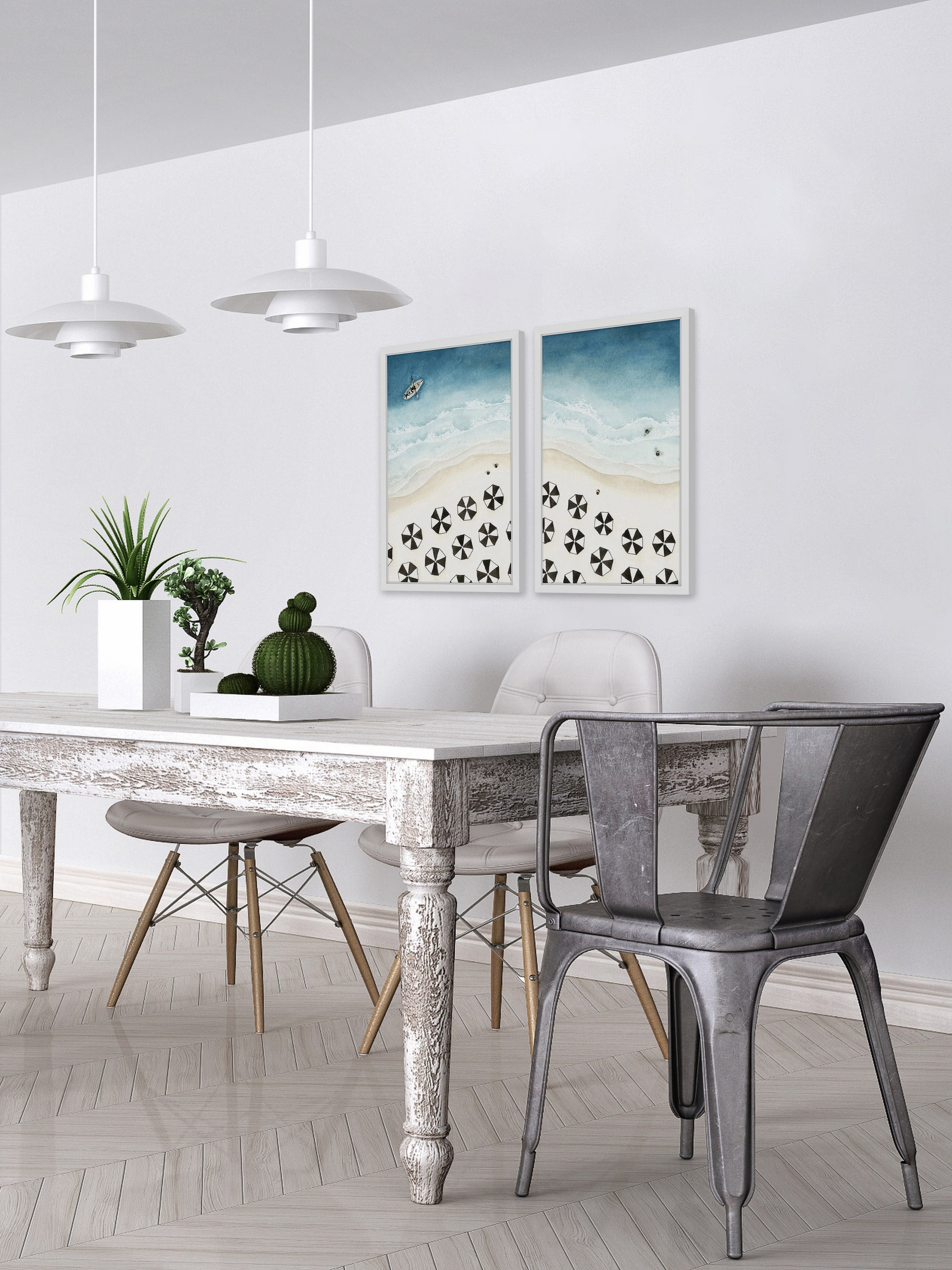 Marmont Hill Black Umbrellas Diptych by Dantell, 36" x 48"