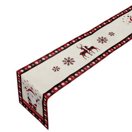 

Haykey Christmas Table Runner Christmas Home Decoration Supplies Knitted Fabric