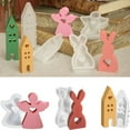 thumbnail image 2 of Candle Mold Exquisite House-shaped Silicone Mould DIY Crafts Easter Rabbit Mold for Home Holiday Decoration, 2 of 7