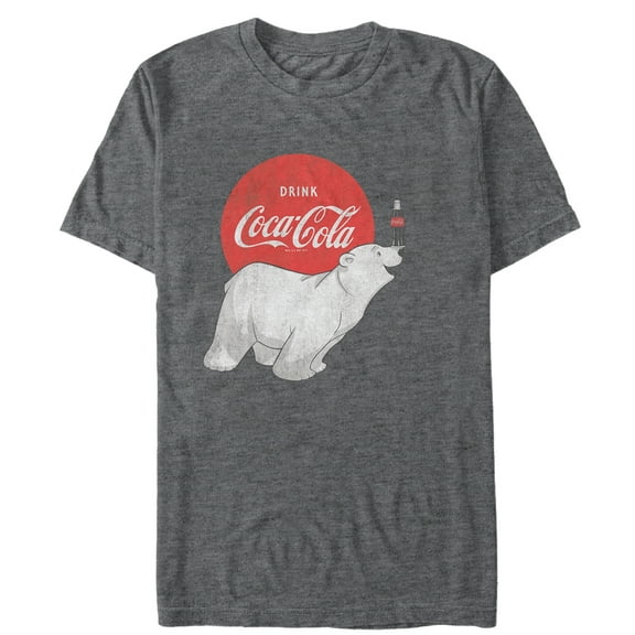 Men's Coca Cola Polar Bear  Graphic Tee Charcoal Heather X Large