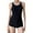 Black, variant on Women One Piece Swimsuits Sports Adjustable Strap Bathing Suit Color Block Open Back Swimwear with Boy Shorts (XL, Blue)