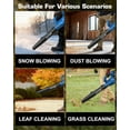 thumbnail image 5 of Cordless Leaf Blower 320 CFM & 120 MPH 20V Brushless Electric Leaf Blowers 2-Levels Variable Speed with 2 X 4.0Ah Battery and Charger Included Blower for Lawn Care, Yard, Leaves, Dust, Snow, 5 of 7