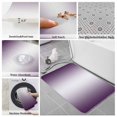 thumbnail image 6 of Dark Purple Ombre Bath Mat 3 Piece Bathroom Rug Set, Purple White Gradient Modern Abstract Art Non Slip Bath Rug Contour Mat and Toilet Lid Cover, Absorbent Shower Mats Soft Bath Rugs and Mats Sets, 6 of 8