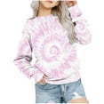 thumbnail image 2 of ROLKFUK Toddler Girls Sweatshirts, Casual Tie Dye Crew Neck Long Sleeve Pullover Tops Pink Size 2-3 T, 2 of 5