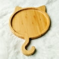 thumbnail image 6 of Wood Serving Tray for Cat Shape Choose Dessert Tray Dinner Breads Plate Fruit Pl, 6 of 10