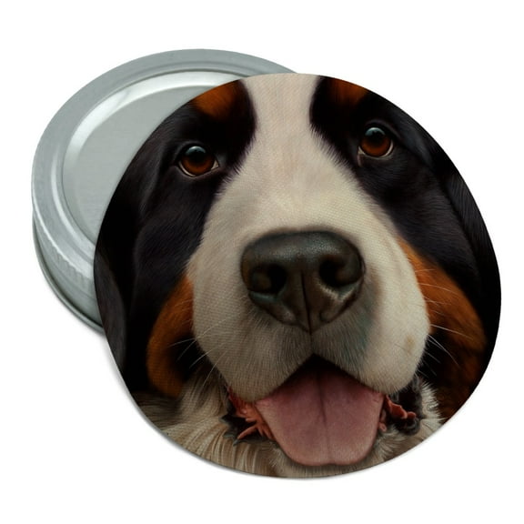 Bernese Mountain Dog Face Closeup Round Rubber Non-Slip Jar Gripper Lid Opener