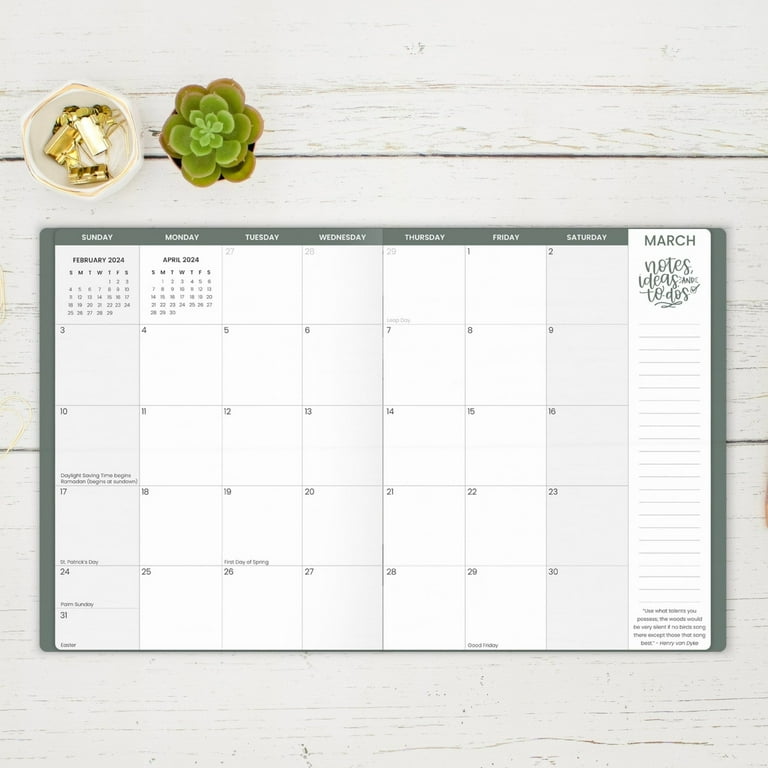 bloom daily planners 2024 Monthly Planner, 9" x 12", Eucalyptus -  Walmart.com
