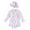 White, variant on Hienoo Newborn Girls One Piece Swimsuit Bow Prints Long Sleeve Rash Guard Hat Bathing Suit