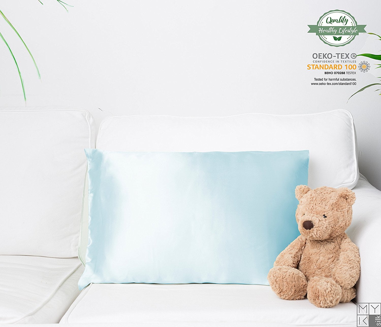 MYK 100 Pure Natural Mulberry Silk Pillowcase, 25 Momme Both Side for