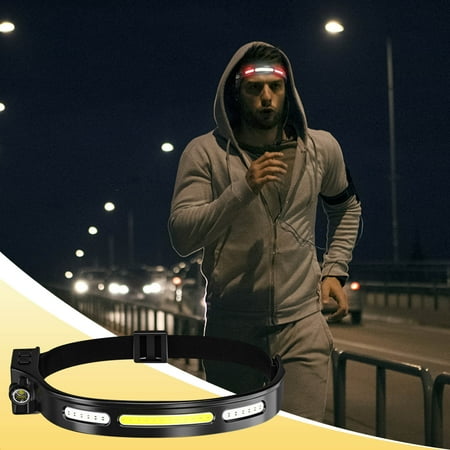 

Tepsmf Headlamp New Cob Silicone Induction Headlight Floodlight Outdoor Headlight Usb Charging Running Portable Led