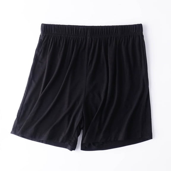 HOWPAY Pajama Shorts Women Casual Solid Color Elastic High Waisted Sleep Bottoms Relaxed Fit Stretchy Soft Comfy Lightweight Lounge Shorts Black L
