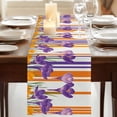 thumbnail image 3 of Purple Spring Floral Table Runner, Thin Line Farmhouse Modern Abstract Art Washable Cotton Linen Table Runners 60 Inches Long, Dresser Scarf Runner for Coffee/TV Stands/Kitchen/Cabinets 13''x60'', 3 of 9