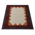 thumbnail image 5 of Rugsotic Carpets Handmade Rugs Hand Woven Kilim Rectangle 4'x6' White Plum Wool for Indoor Use, 5 of 10