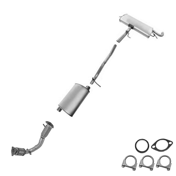 Northeastern Exhaust Catalytic, Intermediate Pipe & Muffler Fits 2010-2014 Chevy Equinox & GMC Terrain 2.4L - Direct Fit EPA-Approved | Stainless Steel | Includes Gasket & Clamp