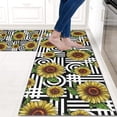 thumbnail image 3 of Sunflower Kitchen Rugs and Mats 2 Piece Set Non-Skid Washable Rubber Kitchen Rug Runner Floor Mat Sunflower Decor Black and White, 3 of 5