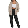 thumbnail image 4 of Hvyesh Womens 2 Piece Outfits Sweatsuits Oversized Zip Up Sweatshirt Jogger Sweatpants Tracksuit Sweat Lounge Matching Set, 4 of 8