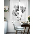 thumbnail image 5 of Grey Spring Tulip Floral Semi Sheer Curtains 72 Inch Length 2 Panels Set, Pastoral Flowers Watercolor Sheer Kitchen Curtain Privacy Voile Window Curtain for Living Room Bedroom Rod Pocket Drapes, 5 of 7