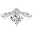 thumbnail image 3 of Cushion Shape 2 Carat IGI Certified Lab Grown Diamond Ring | 14K White Gold | Zelda Classic Chevron Diamond Ring | FG-VS1-VS2 Quality Friendly Diamonds, 3 of 5