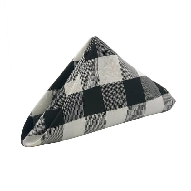 Your Chair Covers 10 Pack 20 Inch Polyester Cloth Napkins Gingham Checkered Black Walmart Com Walmart Com
