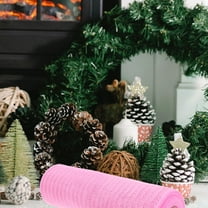 TAILTOSS 1Pack Mesh Decorative Ribbon Mesh Ribbon Pink Craft Material for Christmas Tree Decorations