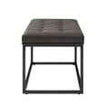 thumbnail image 4 of Partner Furniture 36" Wide Faux Leather Ottoman in Brown Finish, 4 of 8