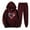 Wine, variant on USSUMA Sweatsuits Women 2 Piece Outfit Hoodies Womens Long Sleeved Pullover Sweatpant Outfits Pocket Drawstring Print Tracksuit Elastic Waist Leisure Jogger Sets Plus Size Weekend Fall Suit