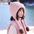 thumbnail image 5 of Enyan Girls Winter Knit Hats for Little Kid Fleece Lining Skiing Caps Cute Animal Character with Warm Ear Flap, 5 of 7
