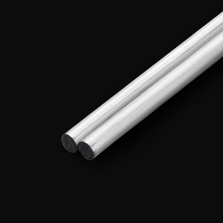 Uxcell Aluminum Round Rod 5mm X 500mm - 2-Pack Solid Metal Bars For DIY Projects & Machining