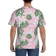 thumbnail image 3 of Bixox Men's Lilies Flowers Printed Short Sleeve Skinny Athletic T-Shirt, 3 of 6