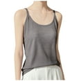 thumbnail image 3 of Feancey Cotton Cami Tops for Women Spaghetti Strap Sleeveless Tank Tops Solid Color Basic Tank Top Soft Cozy Undershirts Pajama Tanks Dark Gray XXL, 3 of 7