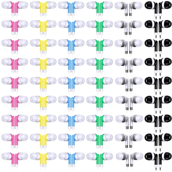 Auriculares Konohan para niños, paquete de 60, 6 colores, empaquetados individualmente