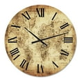 thumbnail image 2 of Designart 'Ancient Map Of The World Iv' Vintage Wall Clock, 2 of 5