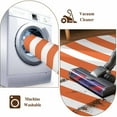 thumbnail image 4 of Orange Anchor Round Rug 3ft Washable Circle Entryway Rugs Non Slip Modern Nautical White Geometric Stripes Area Rug Indoor Floor Carpet for Bedroom Kitchen Living Room Home Office Dining Room Nursery, 4 of 8