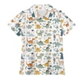 thumbnail image 3 of EliteGoogv Big Boys Girls Unisex T-shirt Short Sleeve Collared Tee Tops Graphic Lightweight Classic Fit Blouses Summer Fall Casual Outdoor Playwear Tops,Beige,11-12 Years, 3 of 3