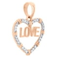 thumbnail image 2 of 10K Rose Gold Round Diamond Heart Frame Love Fancy Pendant 0.90" Charm 1/6 CT., 2 of 6