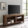 thumbnail image 2 of Walker Edison Wren Classic 4 Cubby TV Stand for TVs up to 65 Inches, 58 Inch, Rustic Oak, 2 of 7
