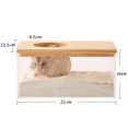 thumbnail image 1 of Hamster Sand Bath Shower Box Transparent Hamster Sand Bath Shower Room for Small Animals Accessories Large Square Solid Wood Model, 1 of 5